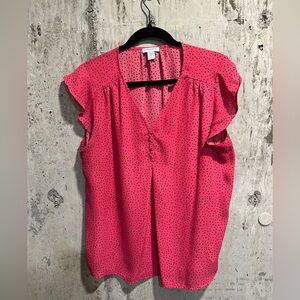 Carolina Belle Fuchsia Top with Dark Dots